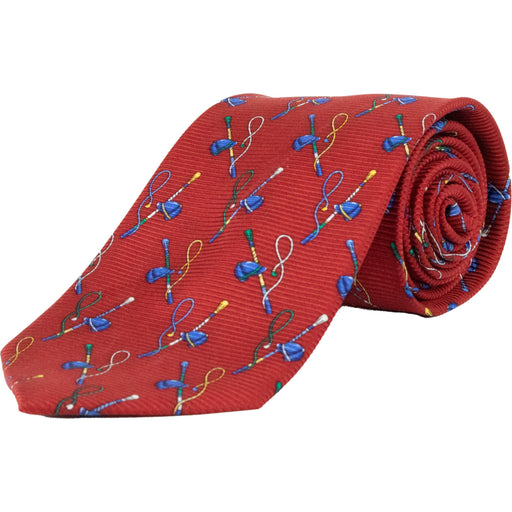 Soprano | Ribbed Silk Jockey Tie - Red | Colour: Red