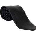 Plain ribbed silk tie in black