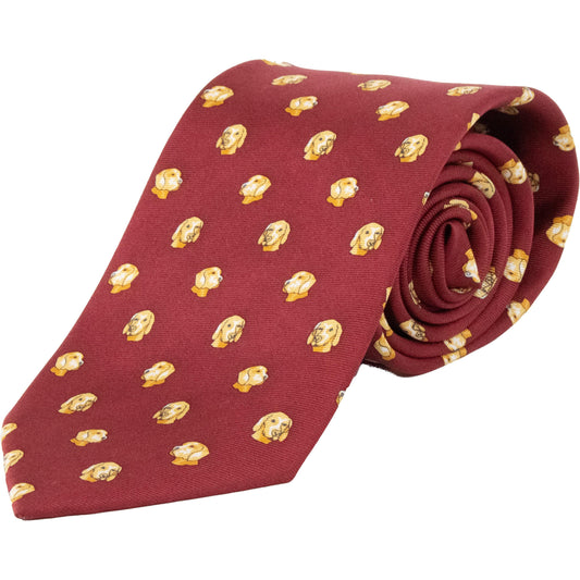 Soprano - Pure Silk Retriever Tie - Wine - Colour: Wine