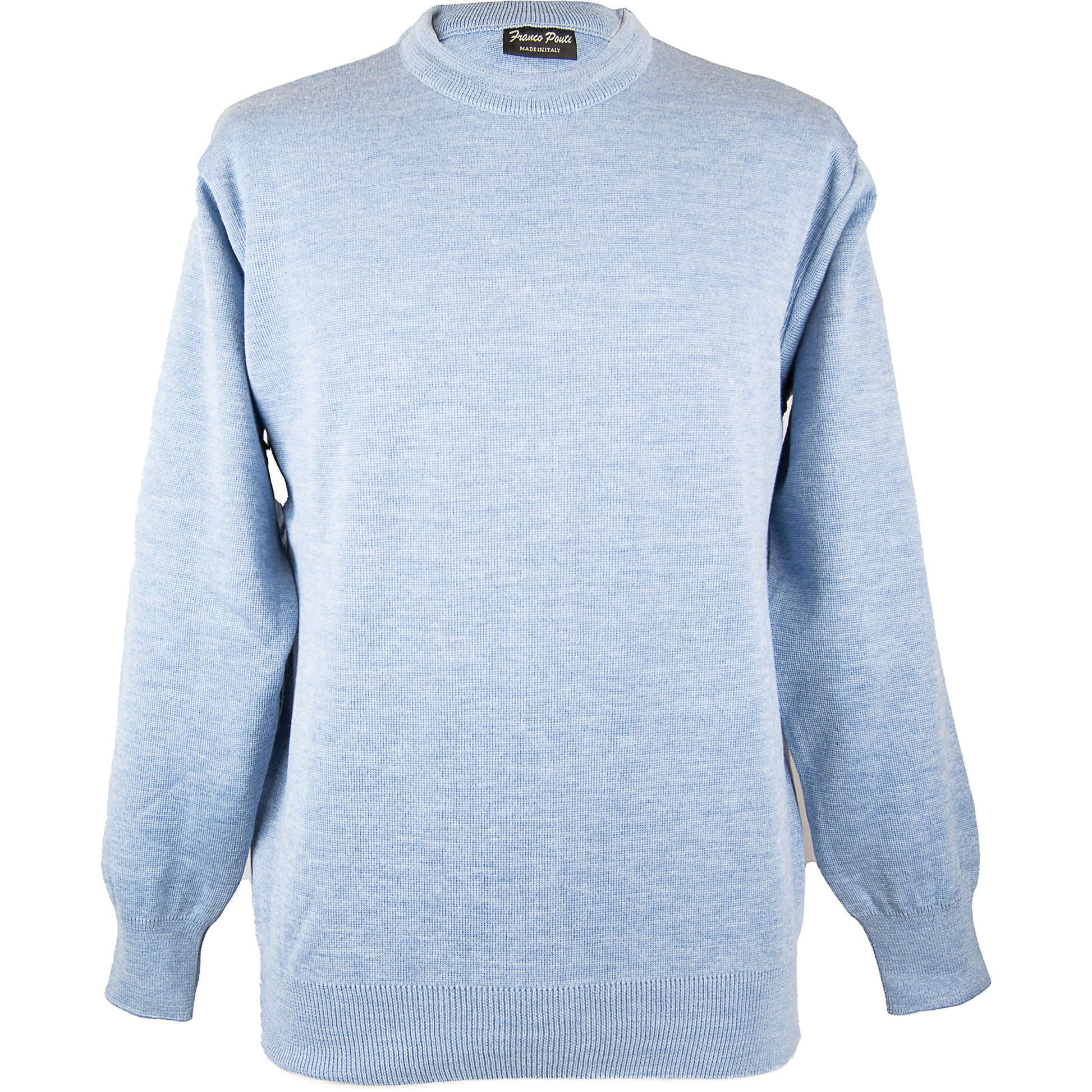 Franco Ponti - Merino Blend Crew Neck Pullover - Colour: Azure