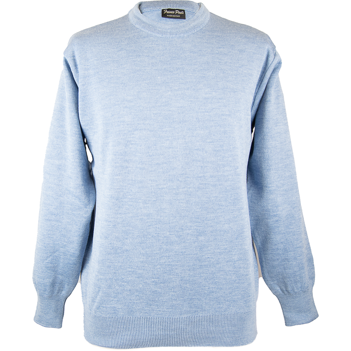 Franco Ponti | Merino Blend Crew Neck Pullover | Colour: Azure