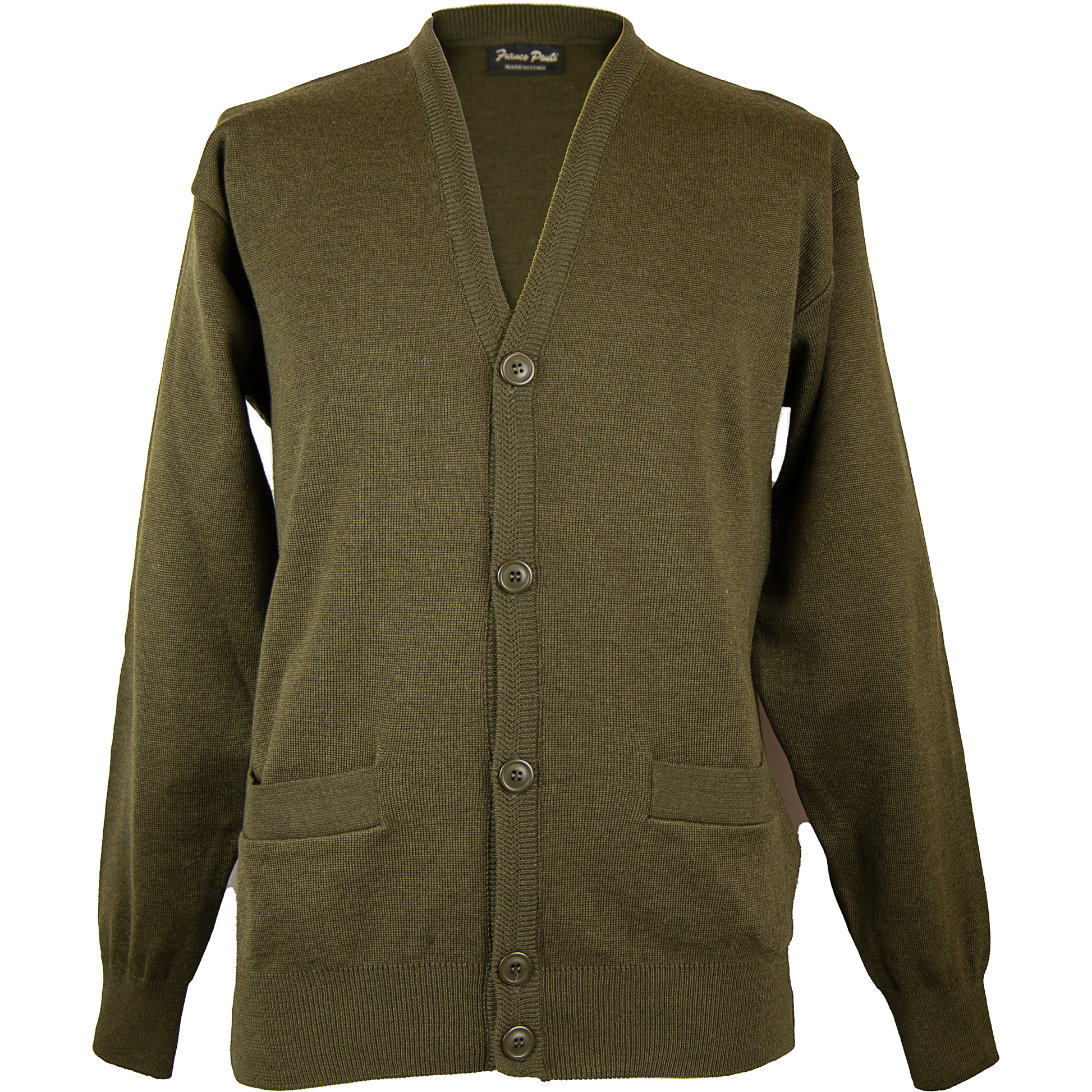 Franco Ponti - Merino Blend Cardigan - Colour: Moss