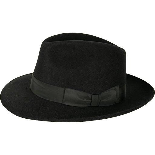 Olney | Brompton Felt Hat - Black | Hat Size: 7", 7 1/4", 7 1/2"