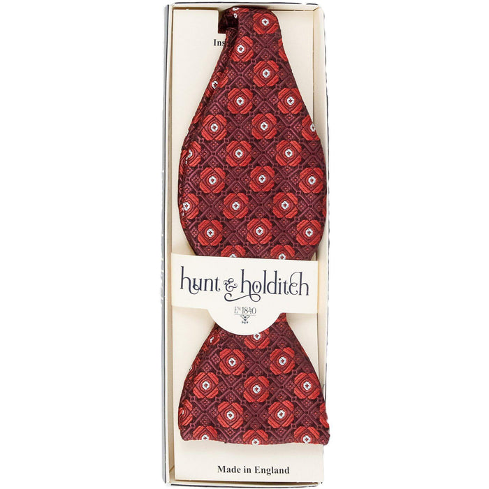 Hunt & Holditch | Bow Tie - Brocade | Colour: CLARET SELF