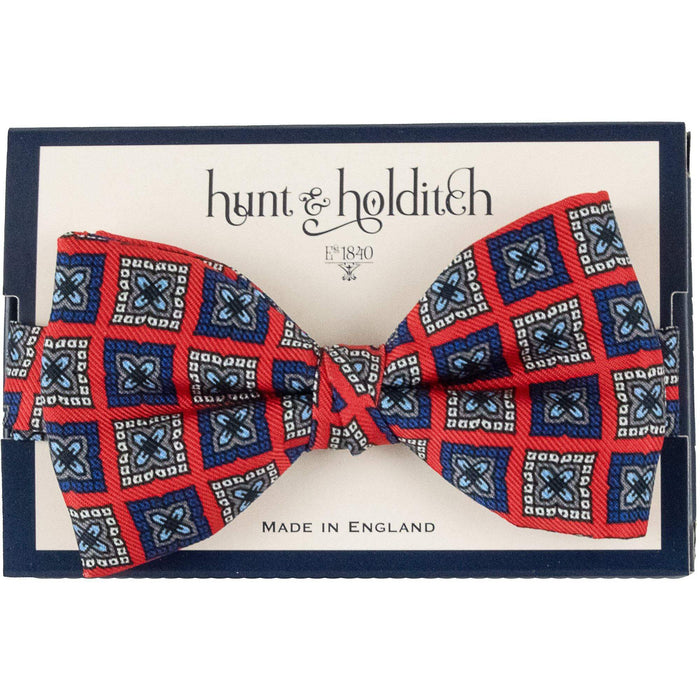 Hunt & Holditch | Bow Tie - Squares | Colour: RED MULTI