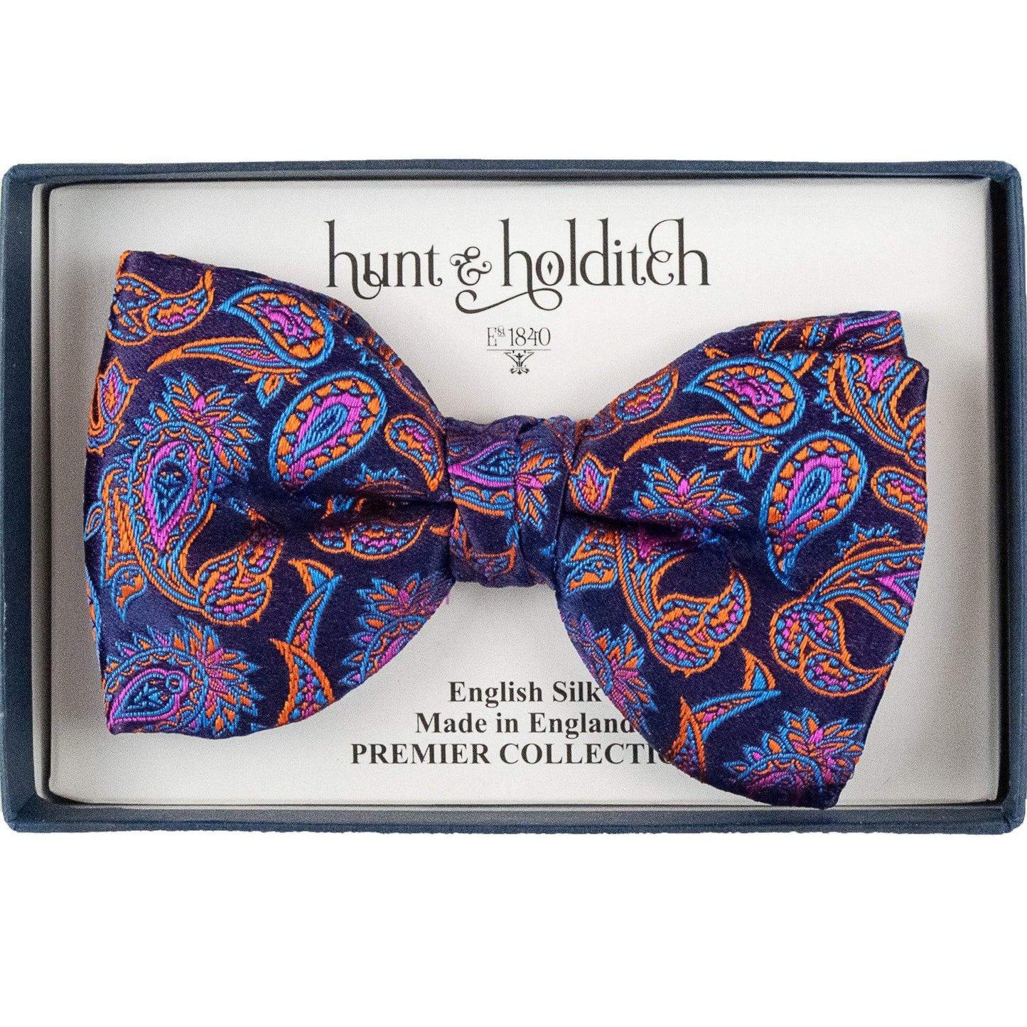 Hunt & Holditch - Bow Tie - Multi - Colour: Navy Multi