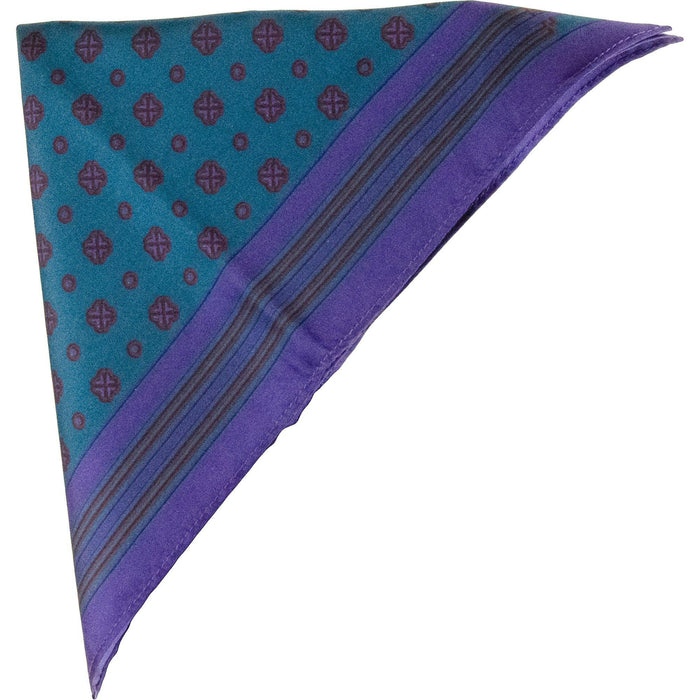 Assorted | Patterned Silk Pocket Square | Colour: TEAL PURPLE