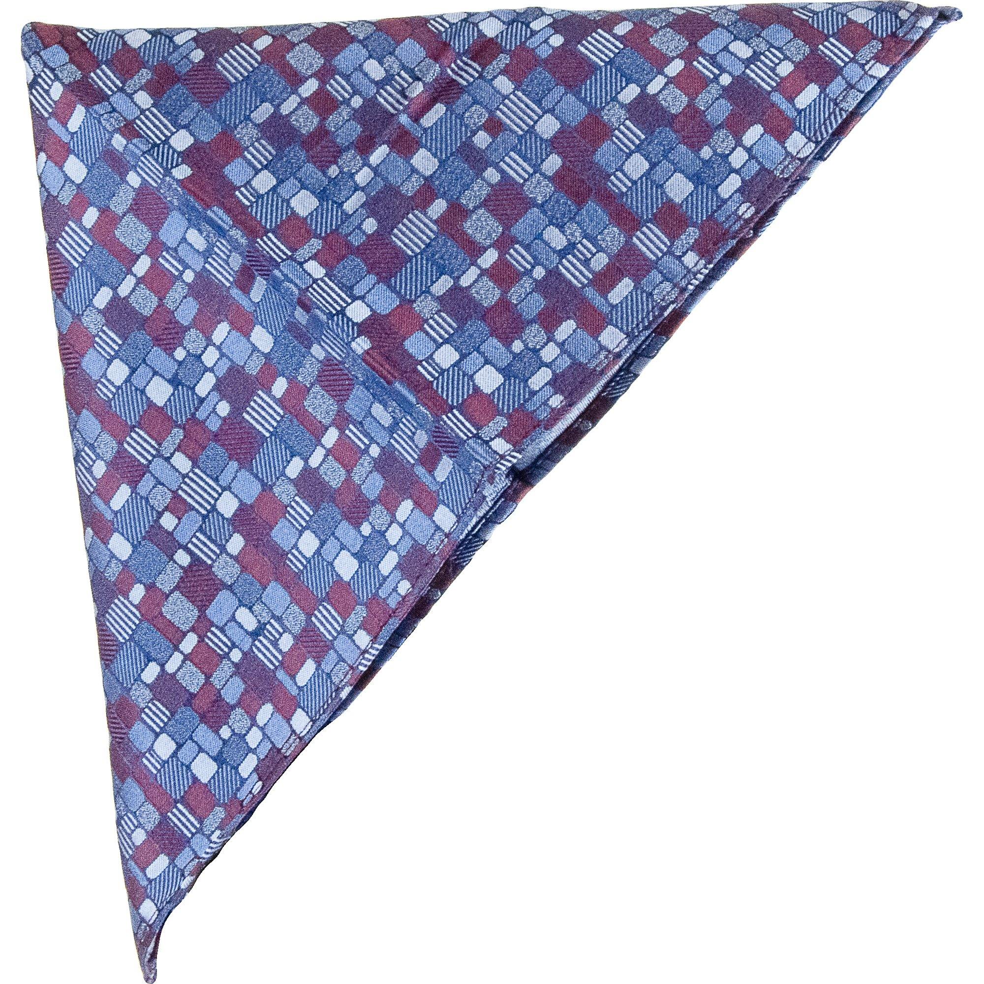 Michaelis - Random Squares Silk Pocket Square - Colour: WINE SQUARE