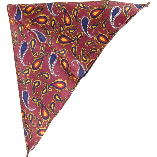 Tootal | Vintage Tootal Silk Pocket Square | Colour: WINE PAISLEY