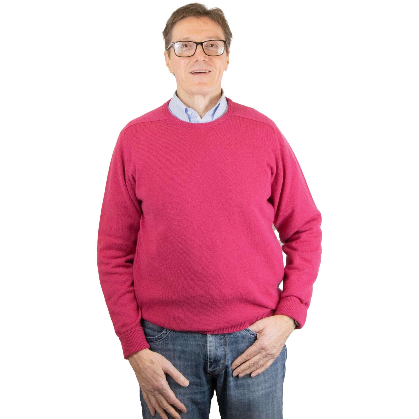 William Lockie - Luxury Cashmere Crew Neck Pullover - Colour: Protea