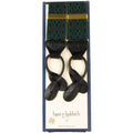 Hunt & Holditch Satin Diamond Button Braces in Green