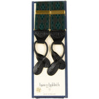 Hunt & Holditch - Satin Diamond Button Braces - Colour: Green