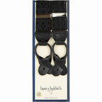 Hunt & Holditch - Satin Diamond Button Braces - Colour: Black