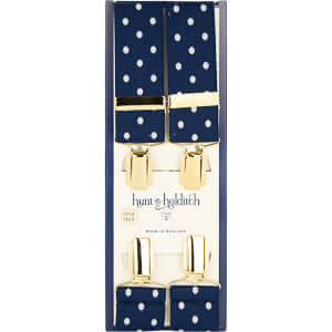 Hunt & Holditch - Fancy Clip Braces | Spot - Colour: Navy/White