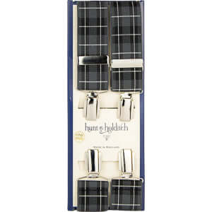 Hunt & Holditch - Fancy Tartan Clip Braces - Colour: TARTAN BLACK
