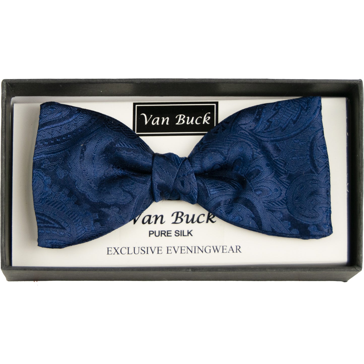 Van Buck - Self Paisley Bow Tie - Colour: NAVY