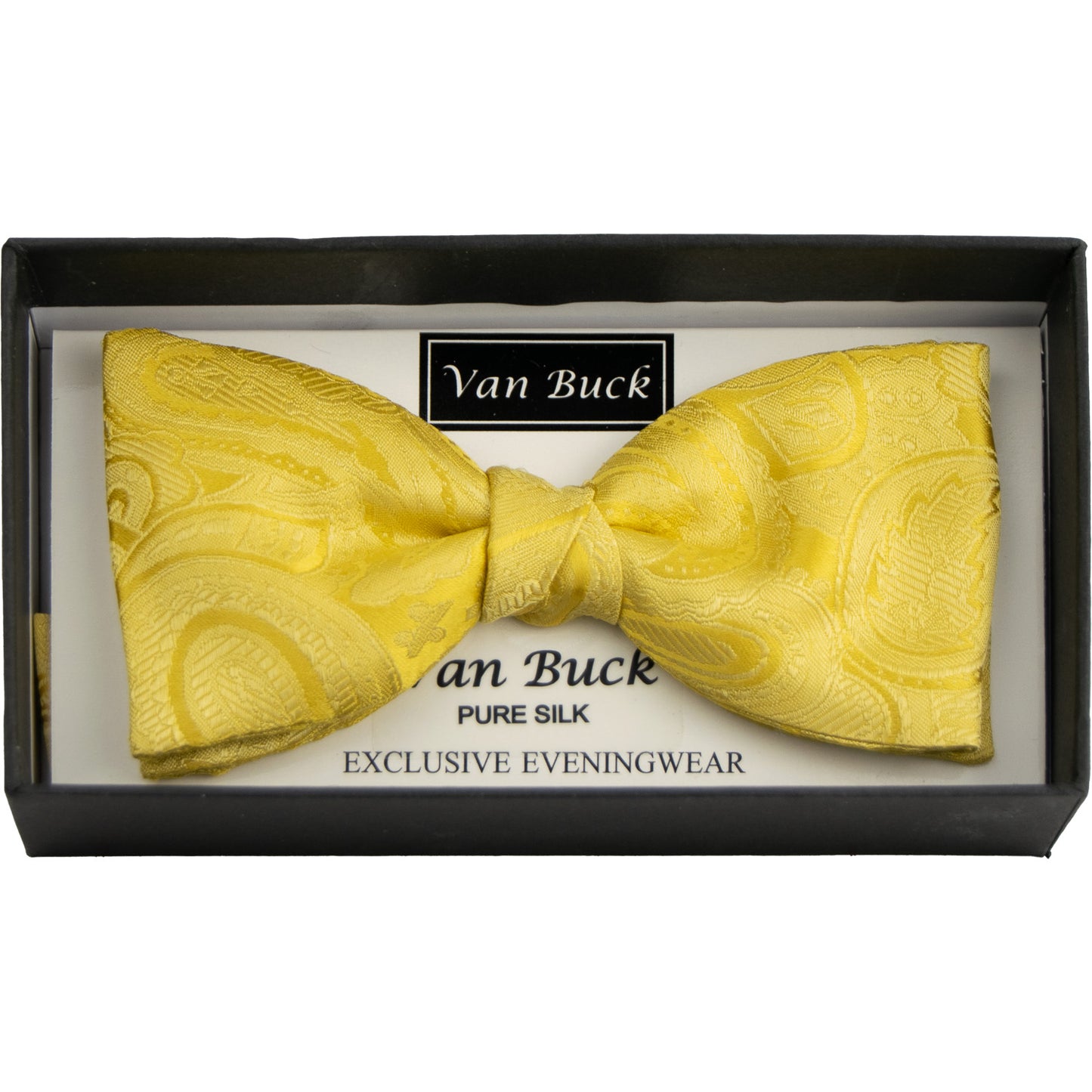 Van Buck - Self Paisley Bow Tie - Colour: GOLD