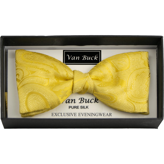 Van Buck | Self Paisley Bow Tie | Colour: GOLD