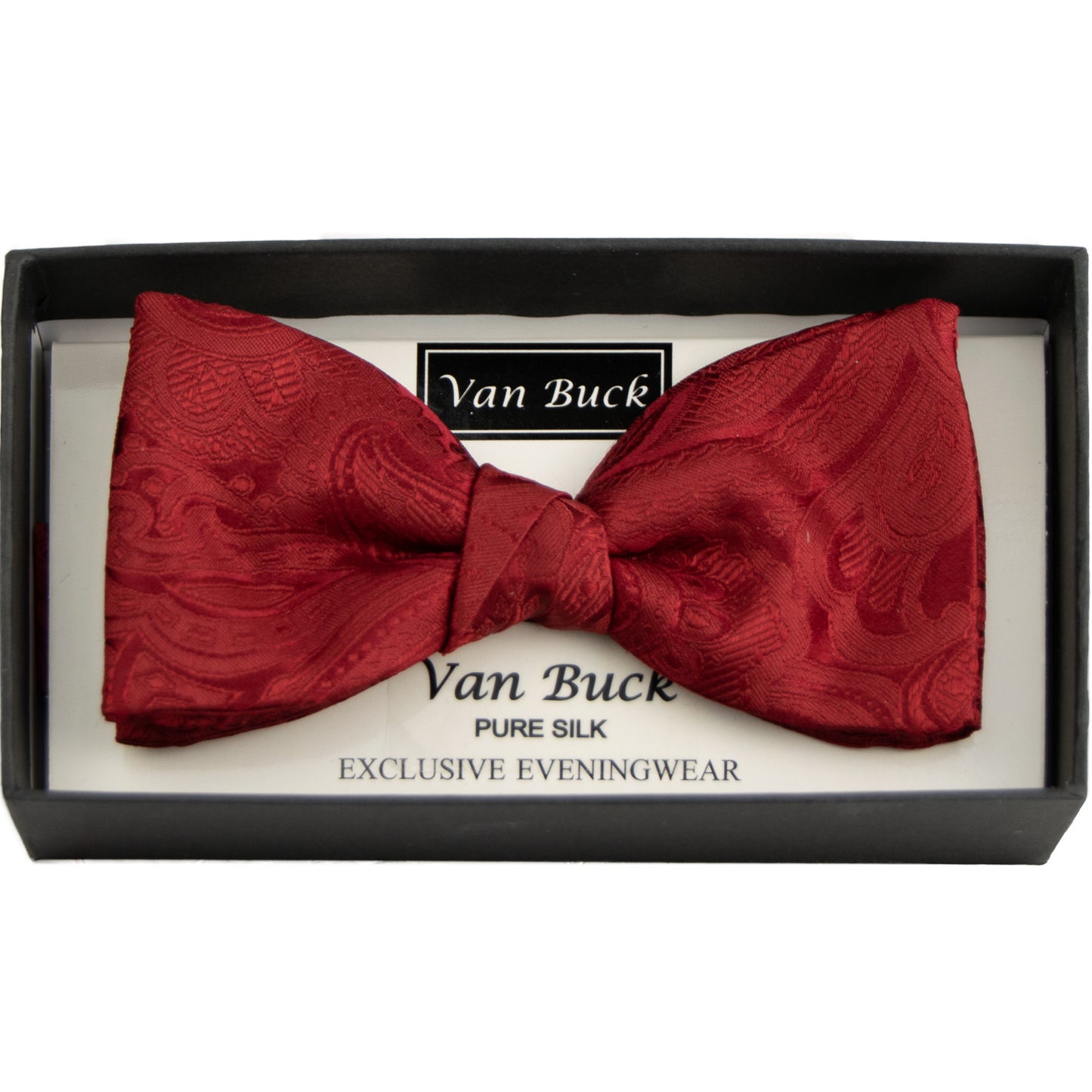 Van Buck - Self Paisley Bow Tie - Colour: WINE