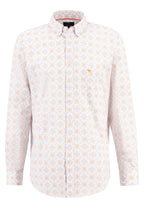 Fynch Hatton - Button Down Print Shirt - Colour: Apricot Multi