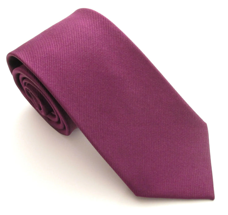 Van Buck | Plain Ribbed Silk Tie | Colour: FUCHSIA
