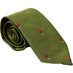 Livingston - Standing Grouse Silk Sporting Tie - Colour: Olive
