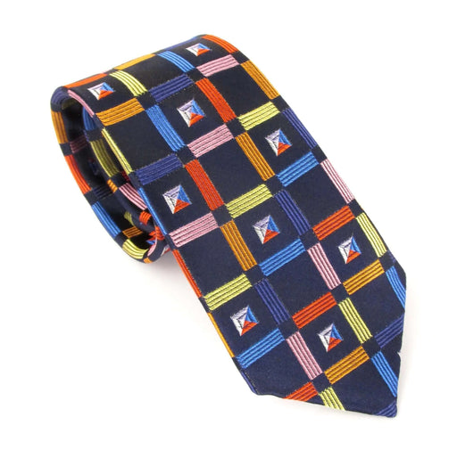 Van Buck | Limited Edition Tie | Geometric Squares | Navy |