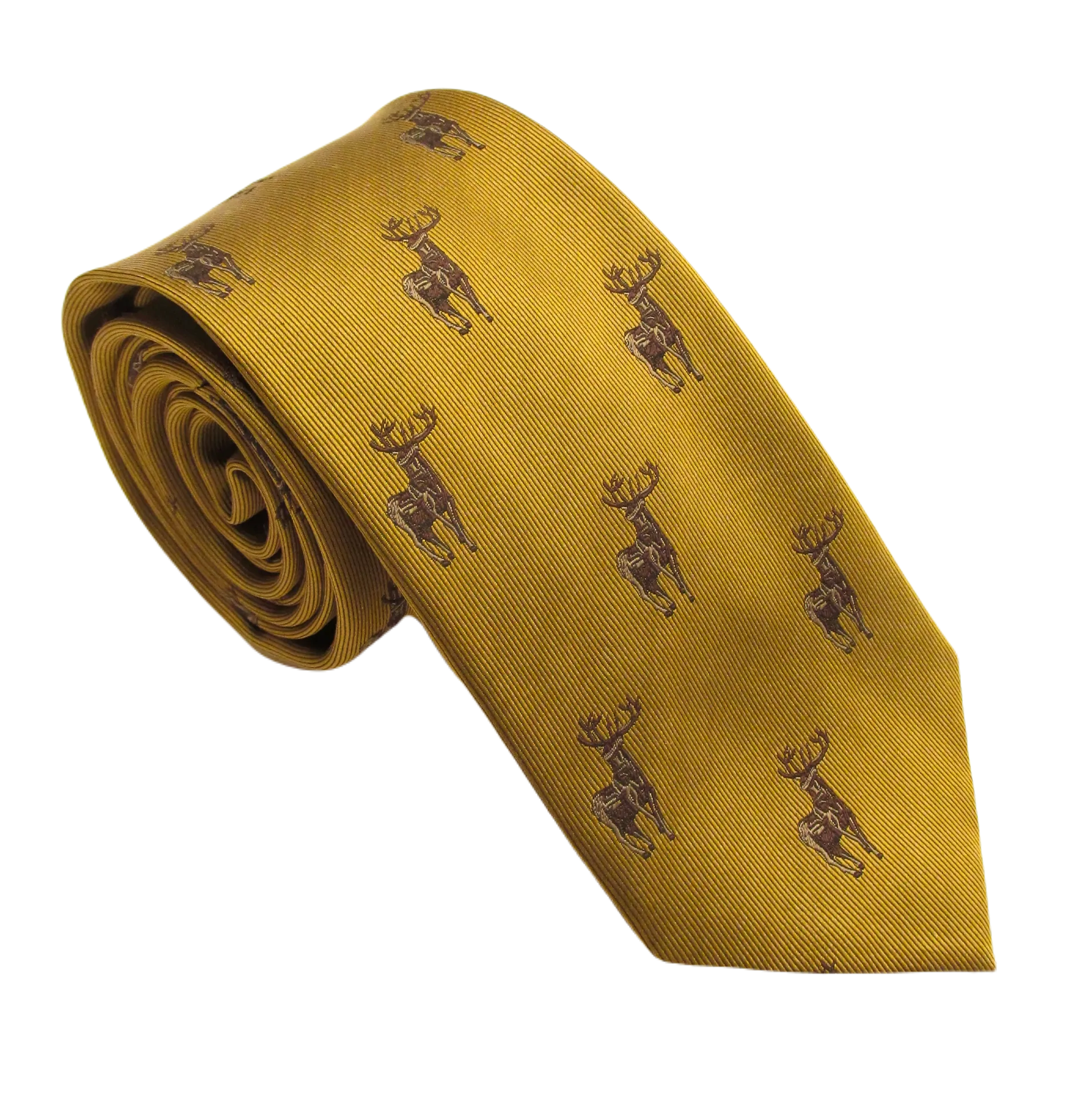 Van Buck - Silk Stag Sporting Tie - Colour: Gold Stag