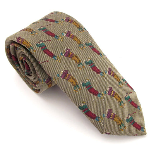 Van Buck - Silk Golfing Tie - Colour: Multi Khaki