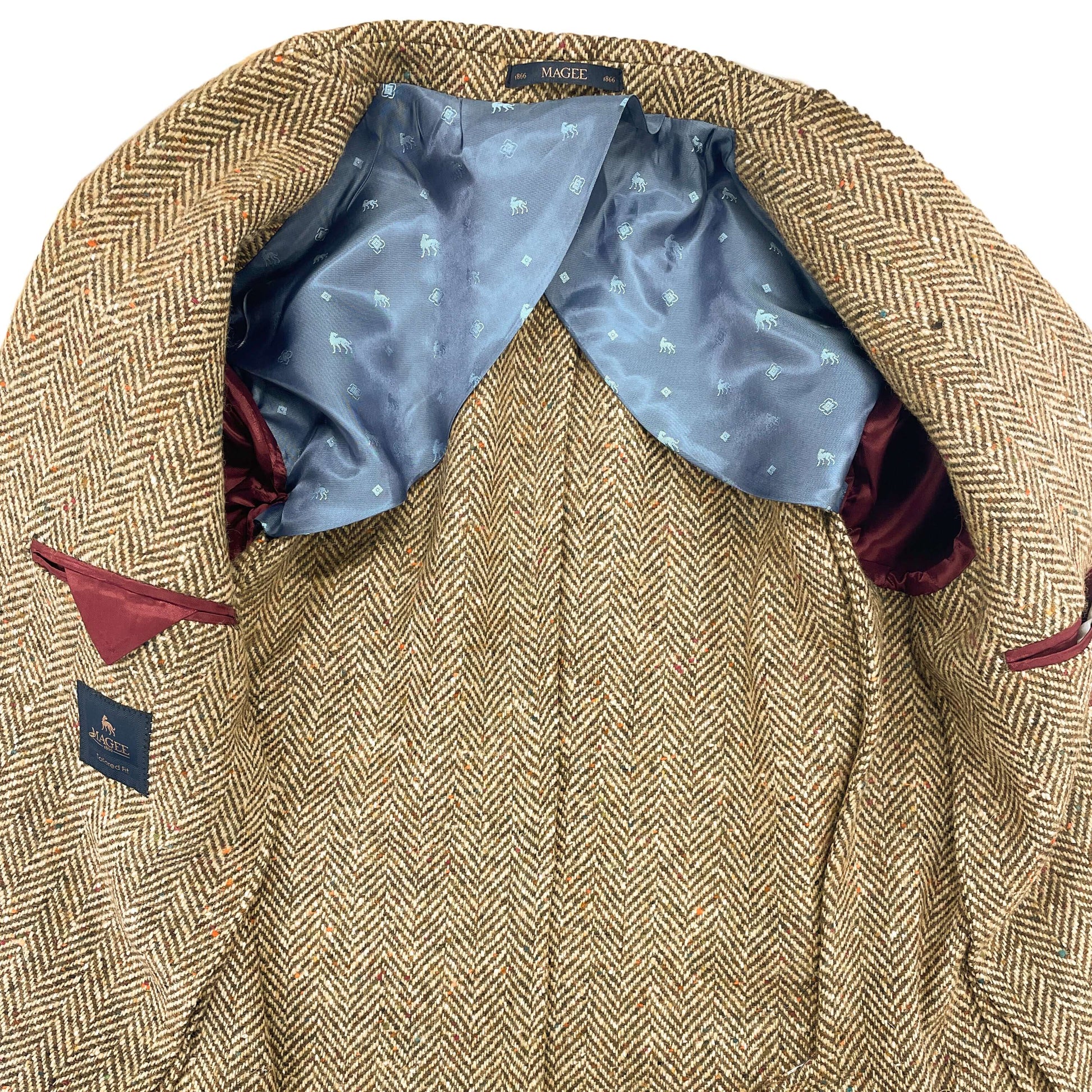 Magee - Easky Unconstructed Tweed Jacket | Tailored Fit - Colour: Brown Black Herringbone