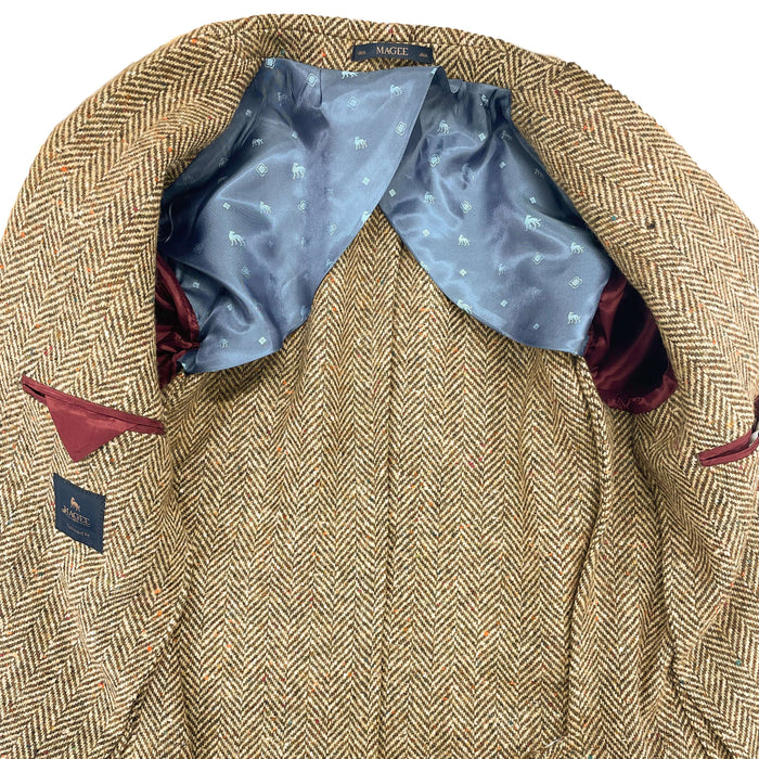 Magee | Easky Unconstructed Tweed Jacket | Tailored Fit | Colour: Brown Black Herringbone