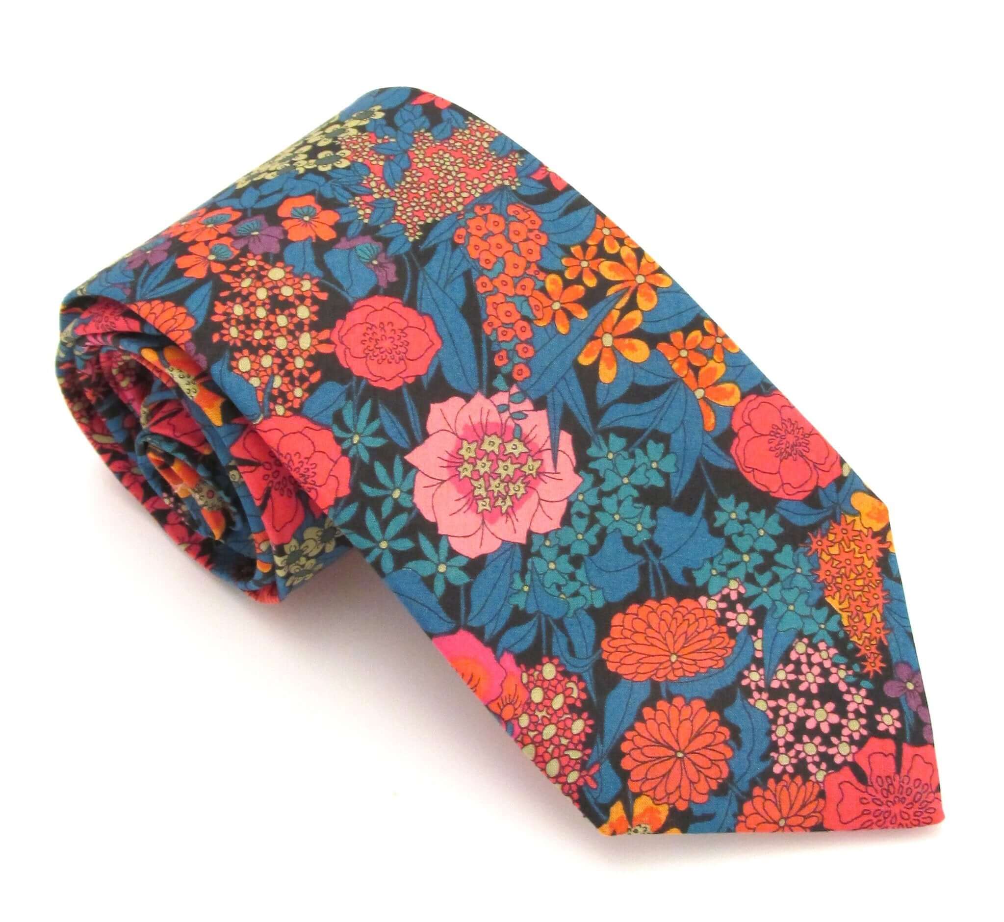 Van Buck - Tie Made from Liberty Fabric - Colour: Ciara Orange