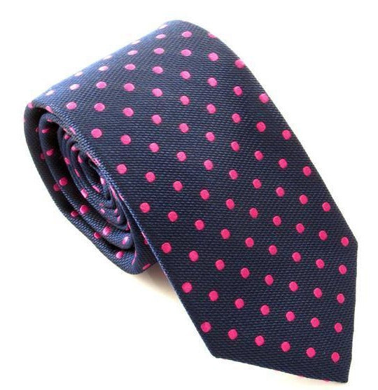 Van Buck - Spot Tie - Colour: Navy/Cerise