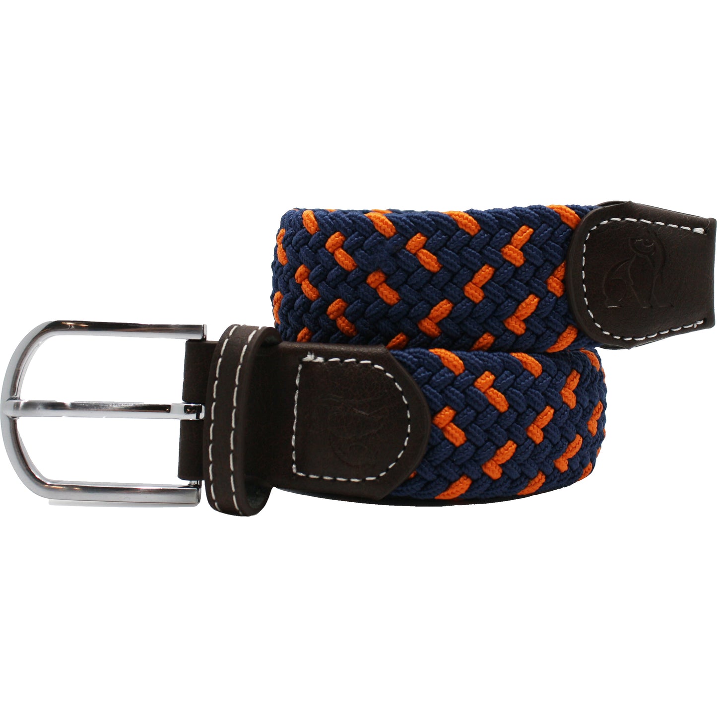 Swole Panda - Recycled Woven Belt - Colour: Navy / Orange Spot