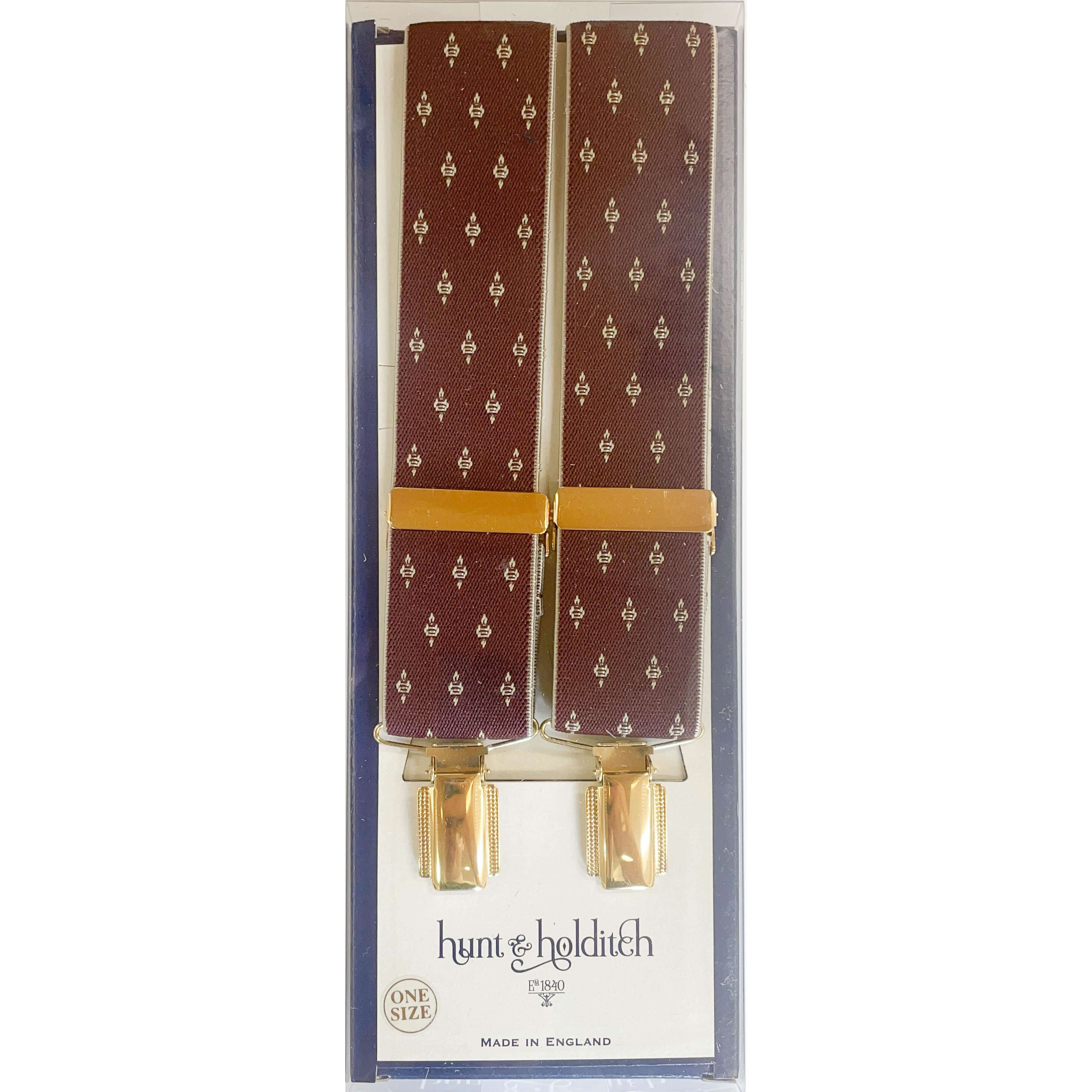 Hunt & Holditch - Fancy Clip Braces - Classic Neat - Colour: Maroon