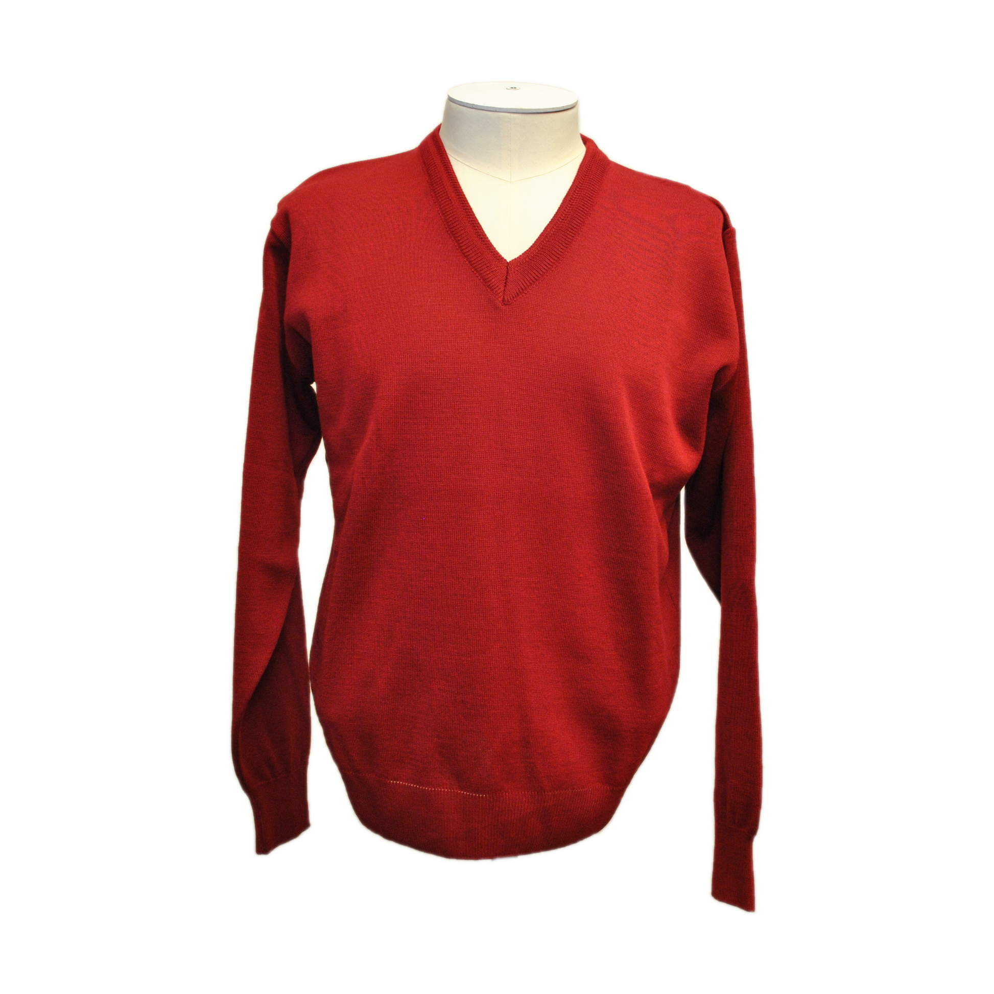 Franco Ponti - Merino Blend V Neck Pullover - Colour: Burgundy