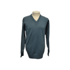 Franco Ponti - Merino Blend V Neck Pullover - Colour: Denim