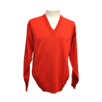 Franco Ponti - Merino Blend V Neck Pullover - Colour: Red