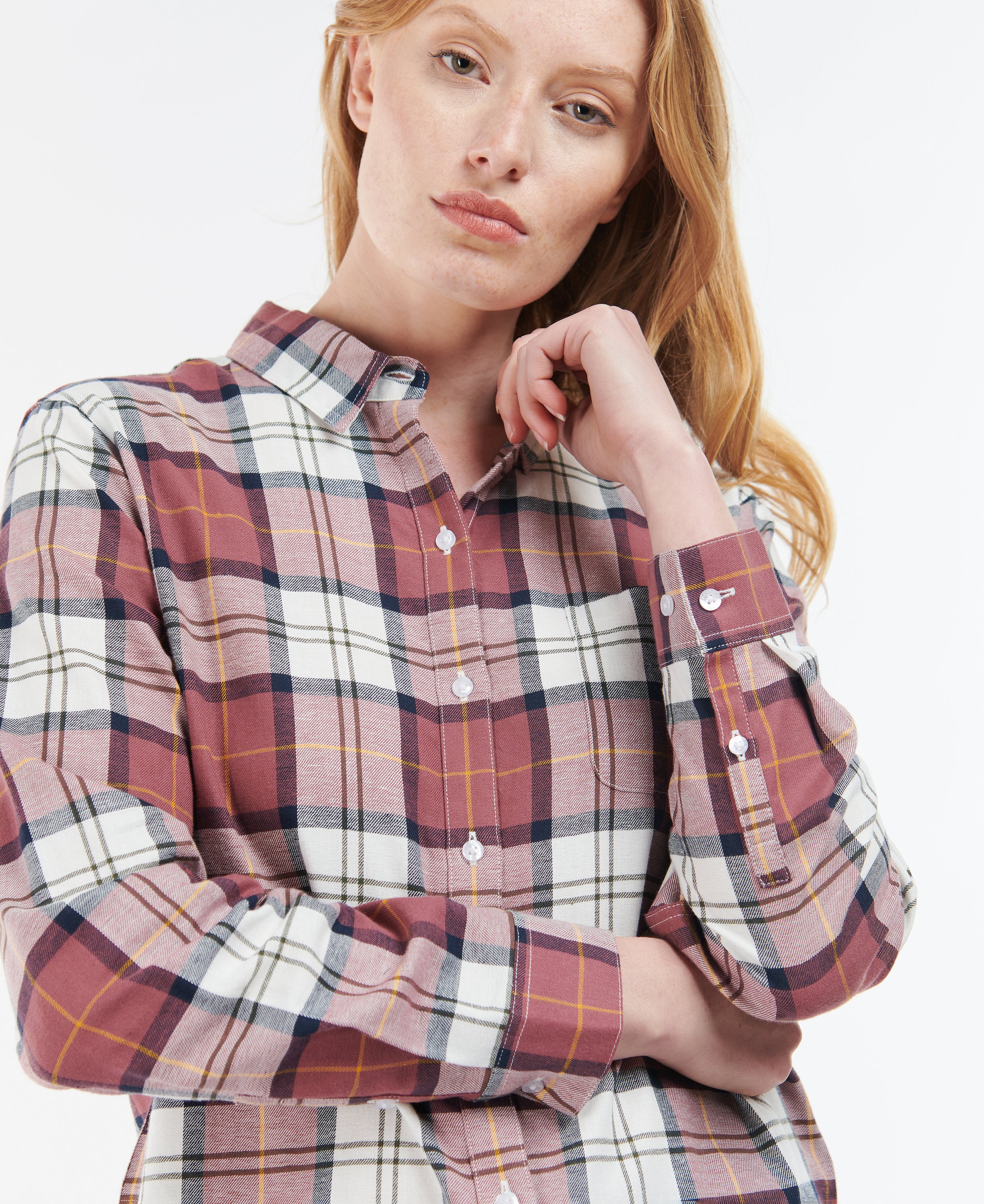 Barbour - Pendula Checked Shirt - Colour: Cloud & Spiced Pumpkin
