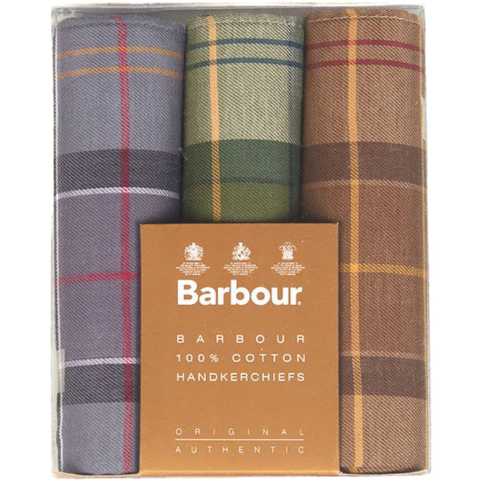 Barbour | Tartan Handkerchiefs | Colour: Grey / Green / Brown
