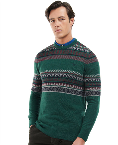 Barbour - Winterborne Fairisle Crew Neck - Colour: Forest