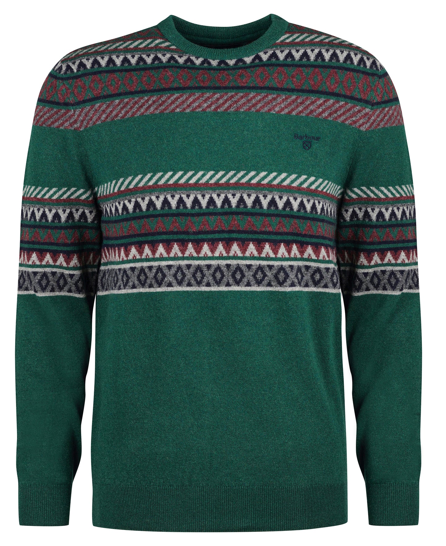 Barbour - Winterborne Fairisle Crew Neck - Colour: Forest