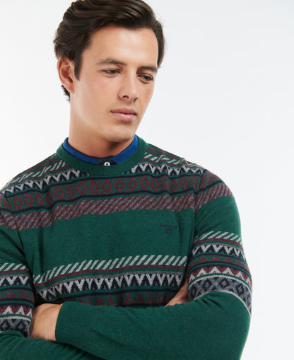 Barbour - Winterborne Fairisle Crew Neck - Colour: Forest