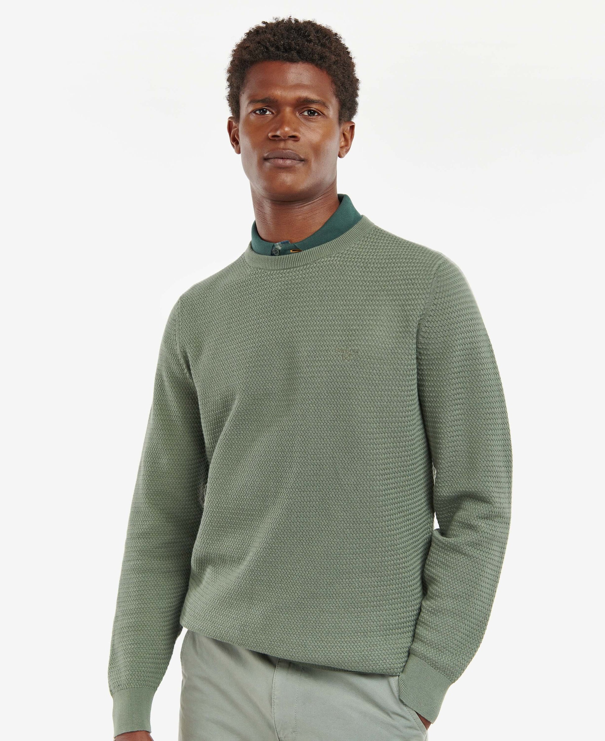 Barbour - Fleming Crew Neck Pullover - Colour: Agave Green