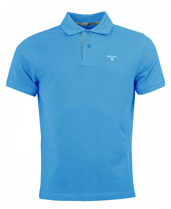 Barbour | Tartan Pique Polo Shirt | Colour: Delft Blue