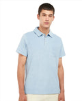 Barbour Cowes cotton towelling polo shirt in Pale Blue – front view