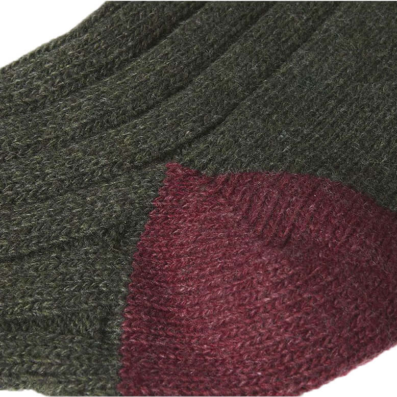 Barbour - Shooting Socks - Colour: Olive/Cranberry