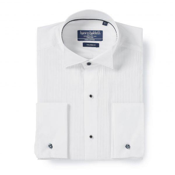 Hunt & Holditch | Wing Collar Evening Shirt - White | Collar Size: 15", 15 1/2", 16", 16 1/2", 17", 17 1/2", 18"