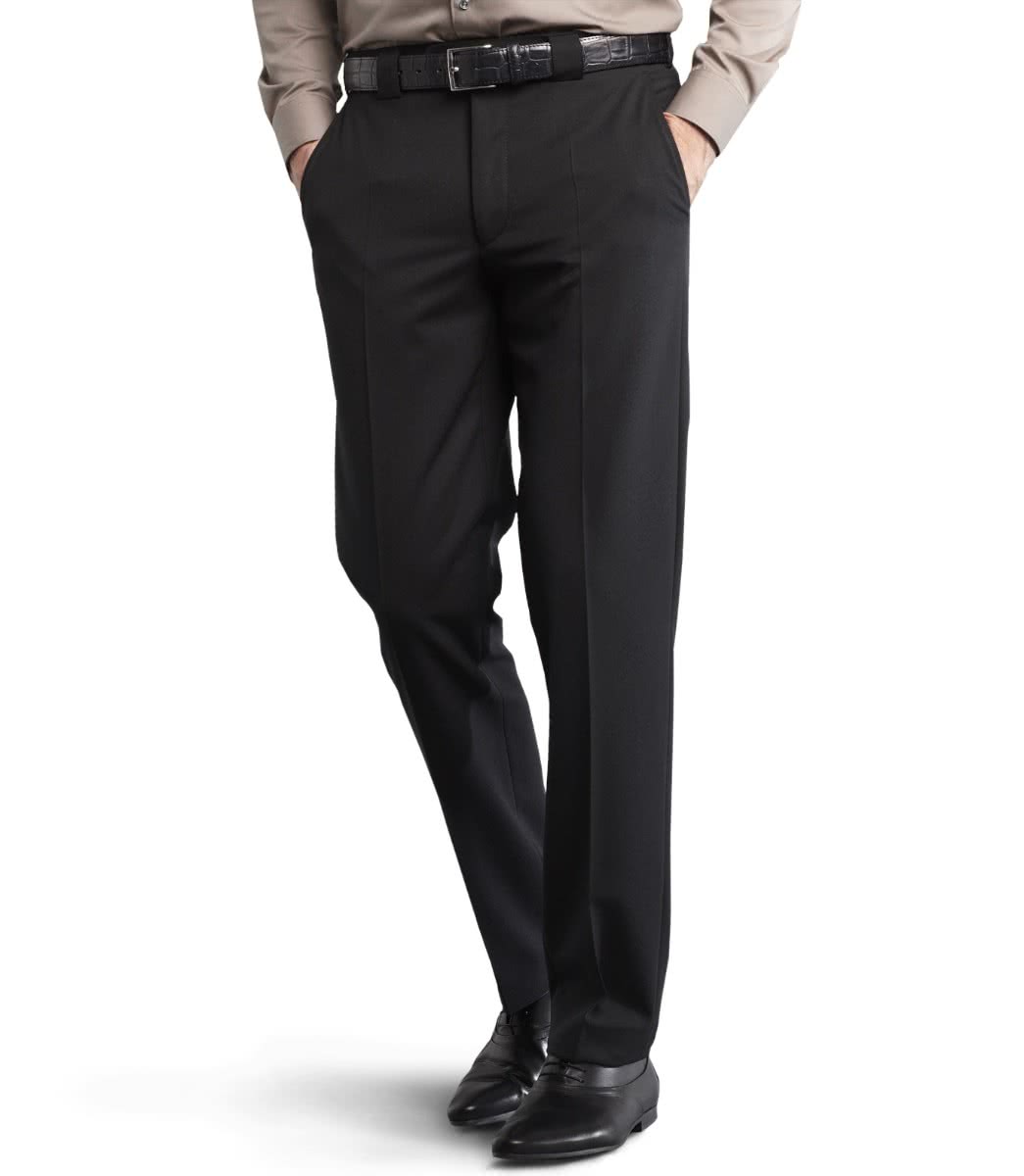 Meyer Roma Wool Trouser - Black - Front View