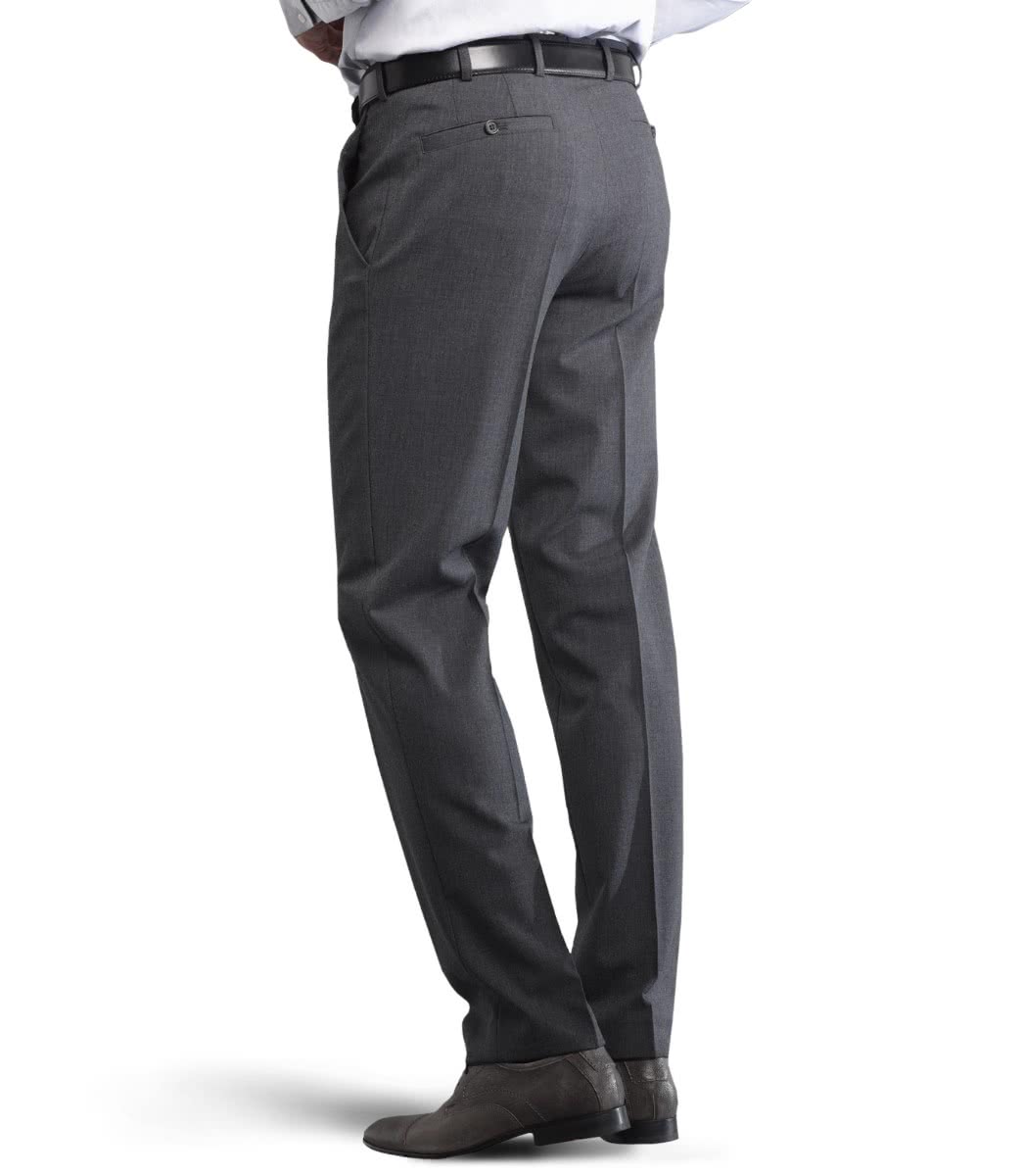 Meyer Roma Wool Trouser - Mid Grey - Back View